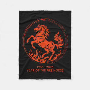 1966 2026 Year of The Fire Horse 60th Birthday Fleece Blanket