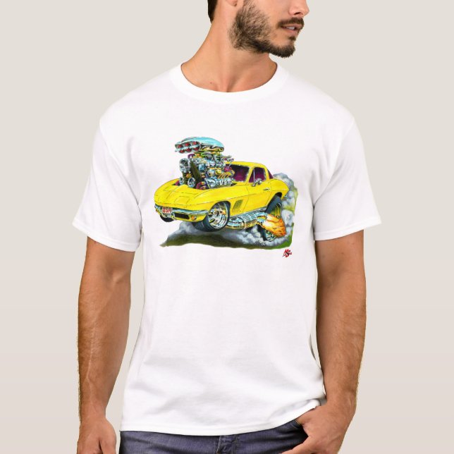 1966-67 Corvette Yellow Car T-Shirt (Front)