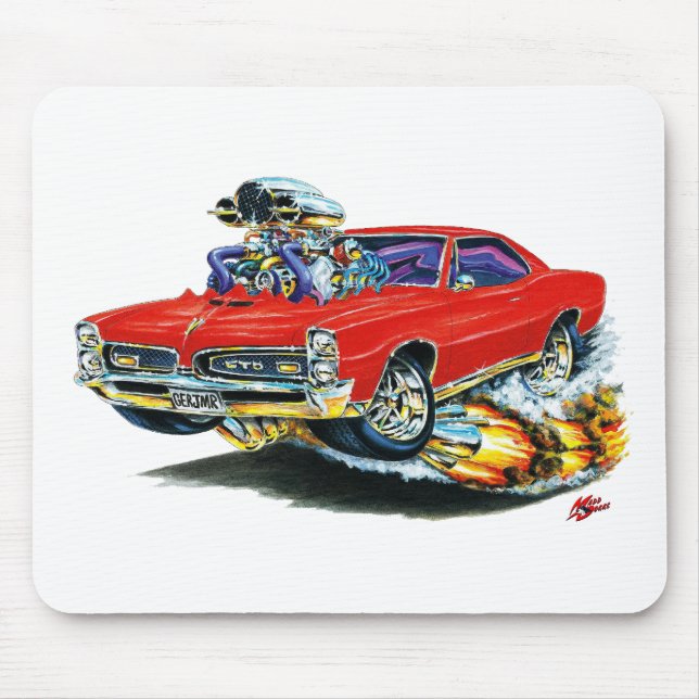 1966-67 GTO Red Car Mouse Pad (Front)