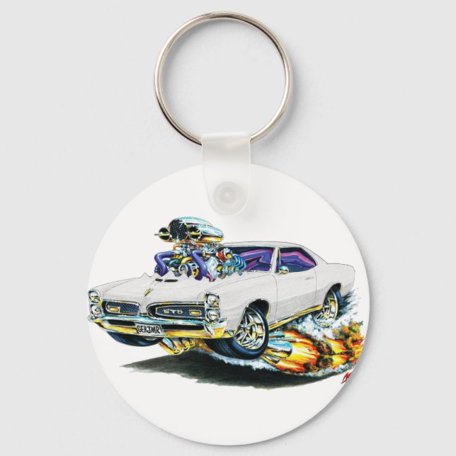 1966-67 GTO White Car Keychain (Front)