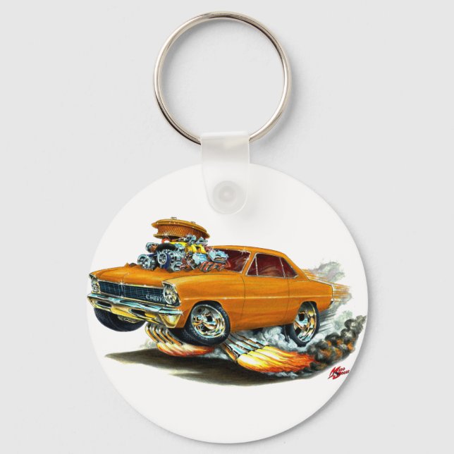 1966-67 Nova Orange Car Keychain (Front)