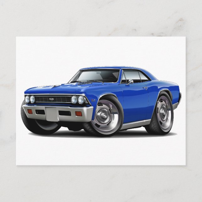 1966 Chevelle Blue Car Postcard (Front)