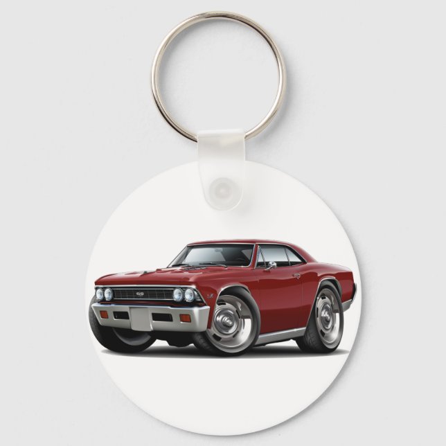 1966 Chevelle Maroon Car Keychain (Front)