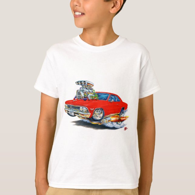 1966 Chevelle Red Car T-Shirt (Front)