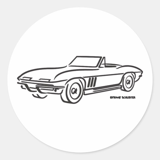 1966 Chevrolet Corvette Classic Round Sticker (Front)