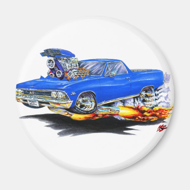 1966 El Camino Blue Truck Magnet (Front)