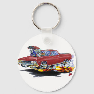 1966 El Camino Maroon Truck Keychain