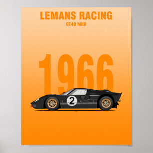 1966 GT40 MK2 Winner Poster