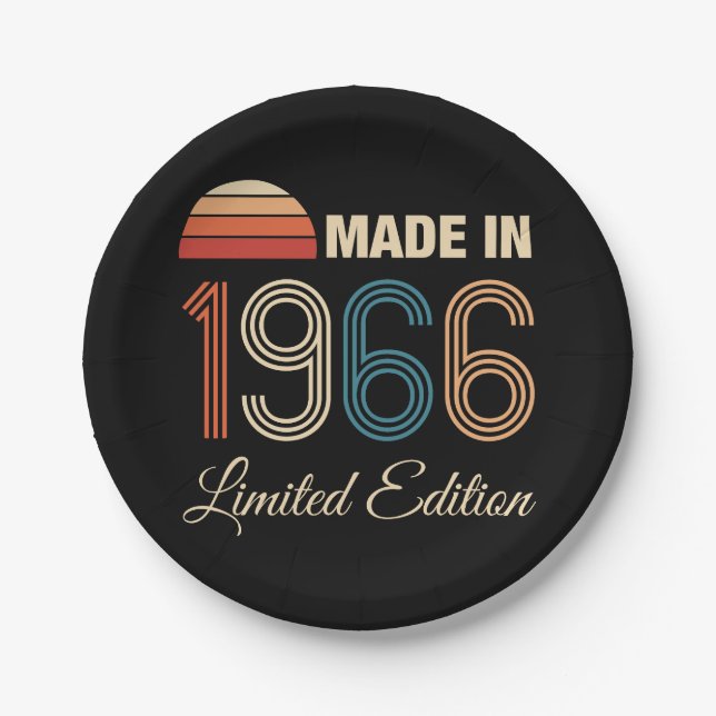 1966 Limited Edition 60th Birthday Paper Plate (Front)