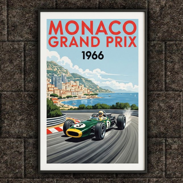 1966 Monaco Grand Prix Vintage Wall Poster (Creator Uploaded)