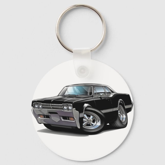 1966 Olds Cutlass Black Car Keychain (Front)