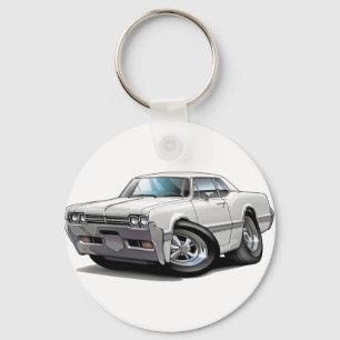 1966 Olds Cutlass White Car Keychain