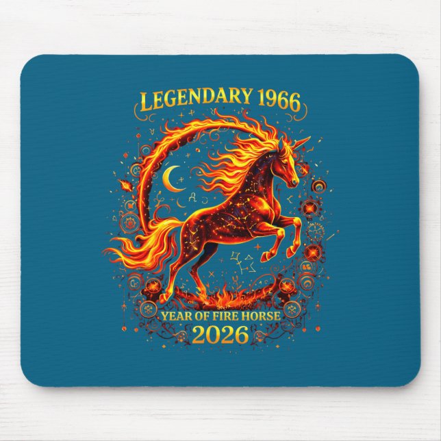 1966 Year Fire Horse 60th Design Mouse Pad (Front)