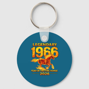 1966 Year Fire Horse 60th Keychain