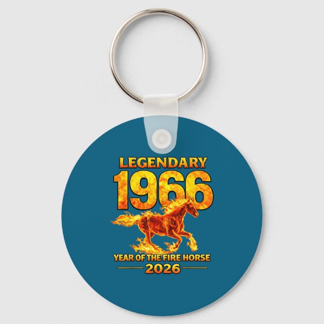 1966 Year Fire Horse 60th Keychain (Front)