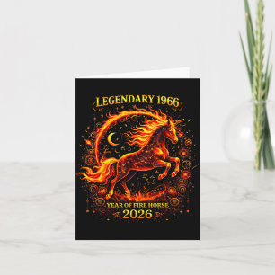 1966 Year of The Fire Horse 60th Birthday Chinese Card