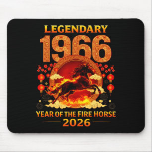 1966 Year Of The Fire Horse 60th Birthday Chinese Mouse Pad