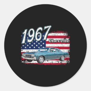 1967 67 Gtx 4th Of July American Classic Round Sticker