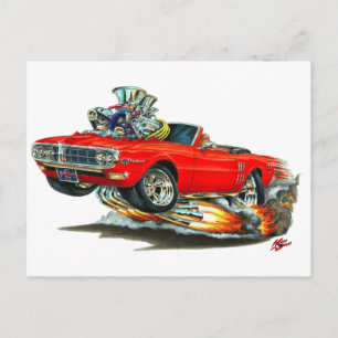 1967-68 Firebird Red Convertible Postcard