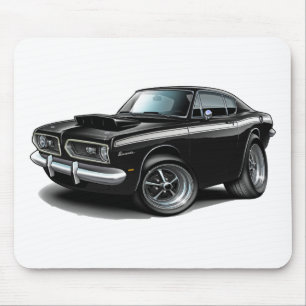 1967-69 Barracuda Black-White Car Mouse Pad