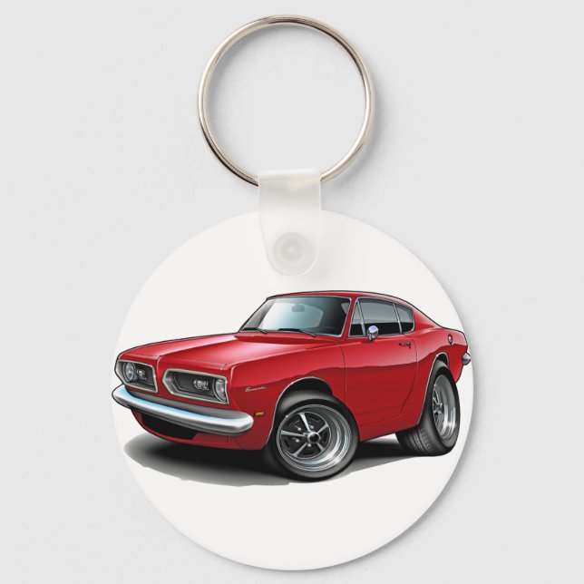 1967-69 Barracuda Red Car Keychain (Front)