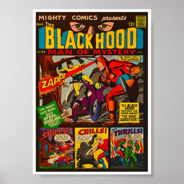 1967! BLACK HOOD COMIC BOOK COVER  POSTER (Front)