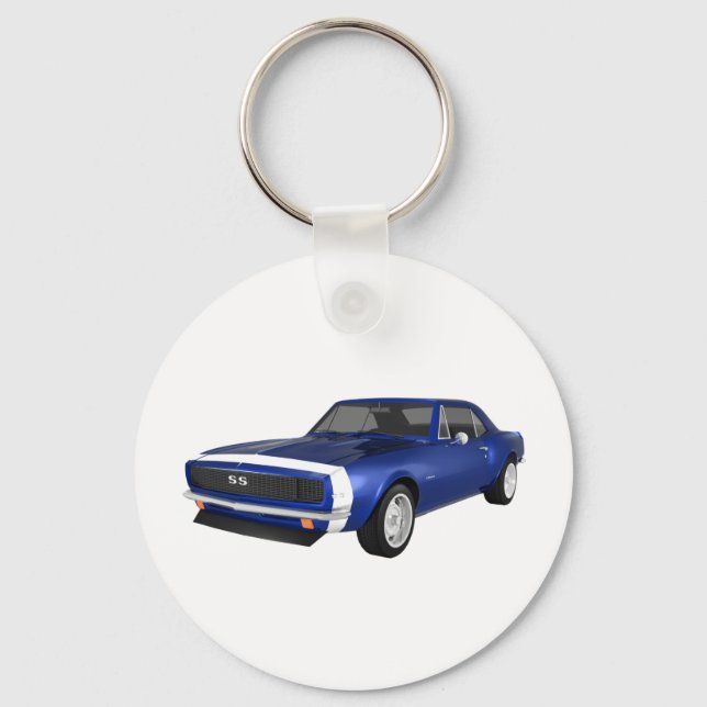 1967 Camaro SS: Blue Finish: 3D Model: Keychain (Front)