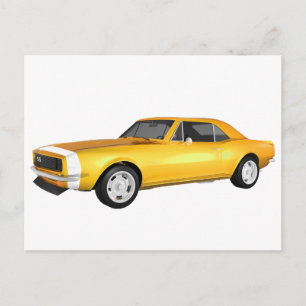 1967 Camaro SS: Yellow Finish: 3D Model: Postcard