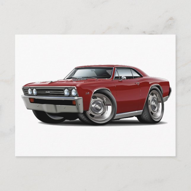 1967 Chevelle Maroon Car Postcard (Front)