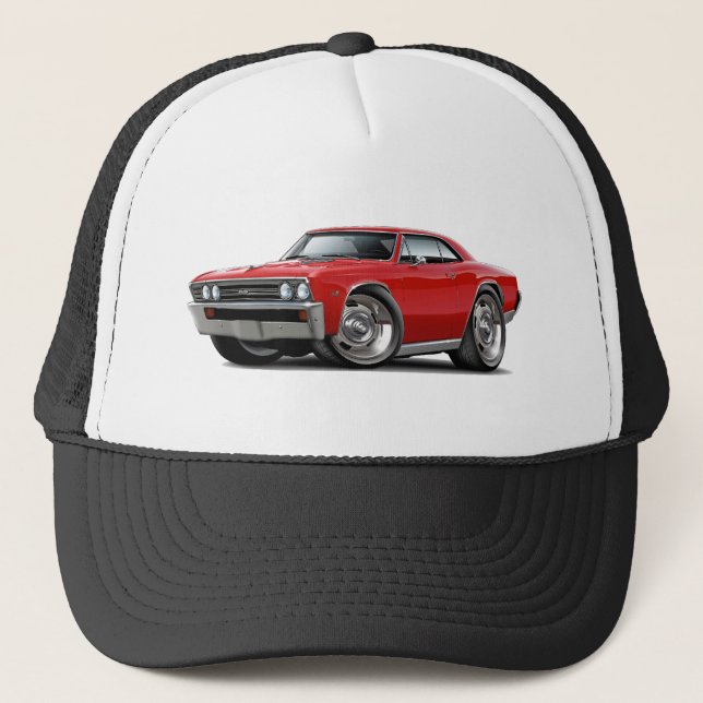 1967 Chevelle Red Car Trucker Hat (Front)