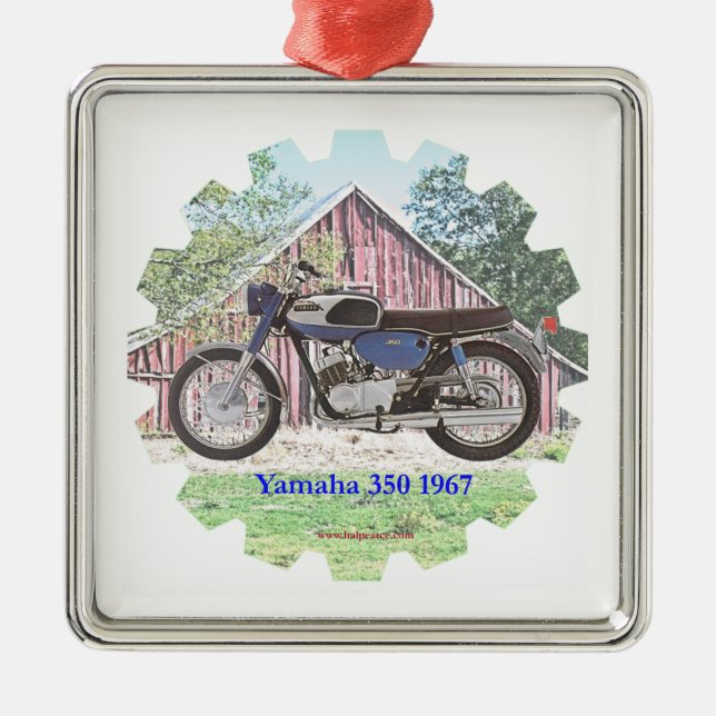 1967 Classic Motorcycle Yamaha Metal Ornament (Front)