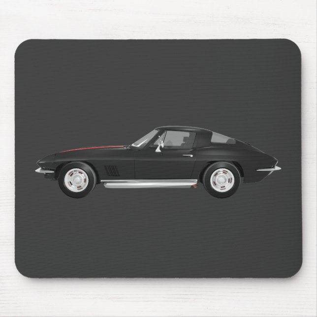 1967 Corvette Sports Car: Black Finish: Mouse Pad (Front)