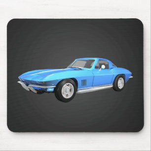 1967 Corvette Sports Car: Blue Finish: Mousepad
