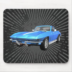 1967 Corvette Sports Car: Blue Finish: Mousepad