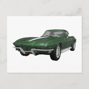 1967 Corvette Sports Car: Green Finish: Postcard