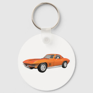 1967 Corvette Sports Car: Orange Finish Keychain