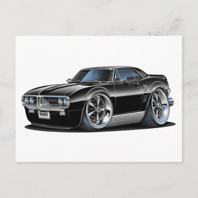 1967 Firebird Black Car Postcard (Front)