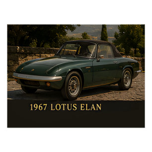 1967 Lotus Elan Classic British Sports Car Vintage Poster