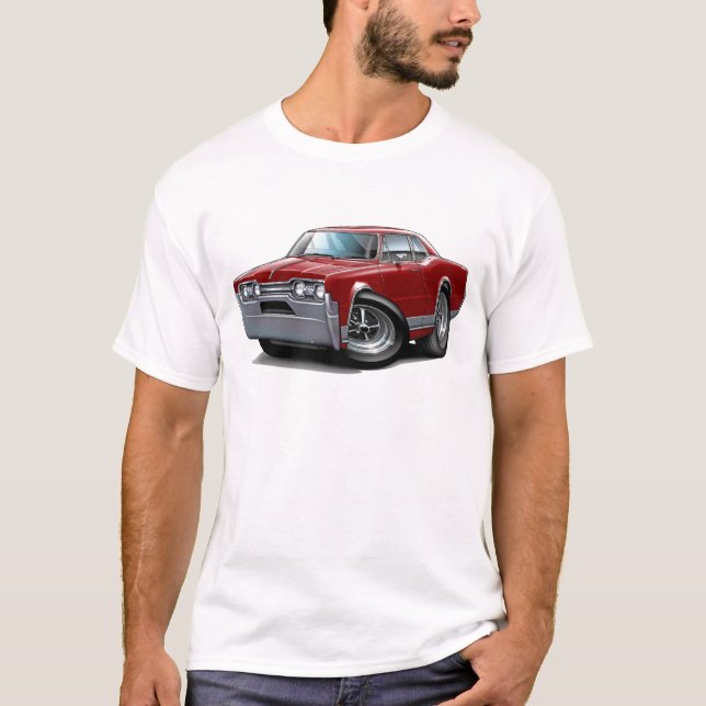 1967 Olds Cutlass Maroon Car T-Shirt (Front)