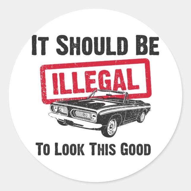 1967 Plymouth Barracuda Classic Round Sticker (Front)