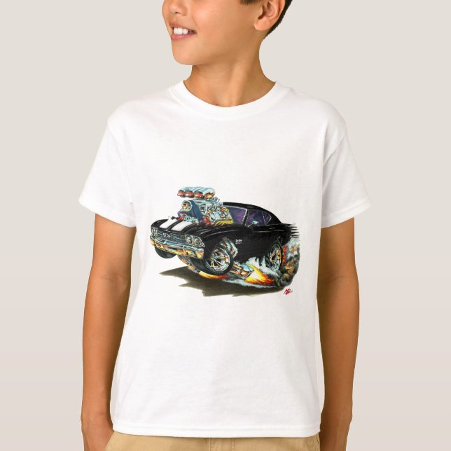 1968-69 Chevelle Black-White Car T-Shirt (Front)