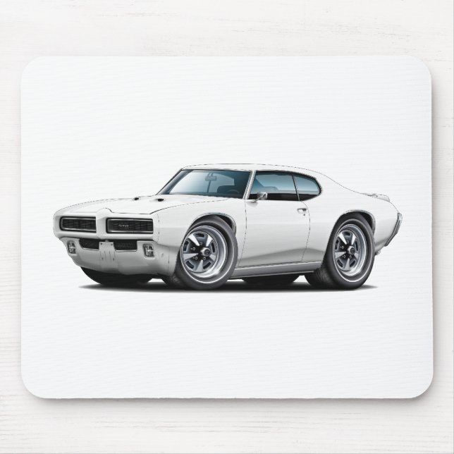 1968-69 GTO White Car Mouse Pad (Front)