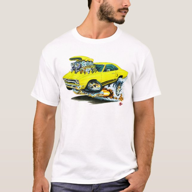 1968-69 Plymouth GTX Yellow Car T-Shirt (Front)