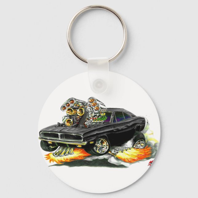 1968-70 Charger Black Car Keychain (Front)