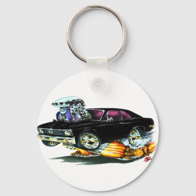 1968-70 Nova Black Car Keychain (Front)