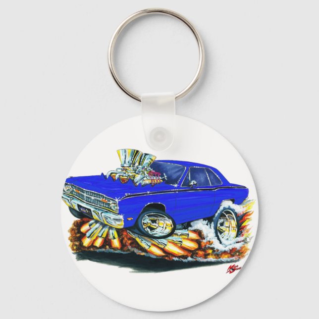 1968-71 Dodge Dart Blue Car Keychain (Front)