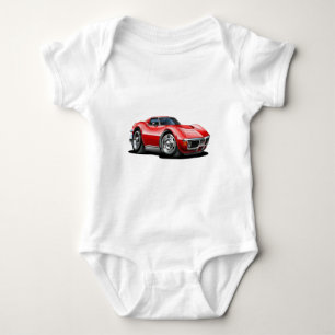 1968-72 Corvette Red Car Baby Bodysuit