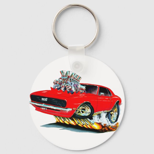 1968 Camaro Red Car Keychain (Front)