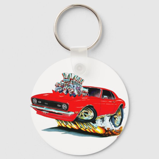 1968 Camaro SS Red Car Keychain (Front)