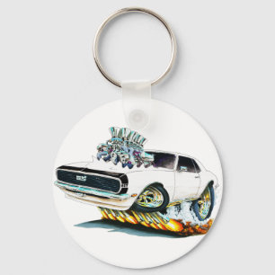 1968 Camaro White-Black Car Keychain